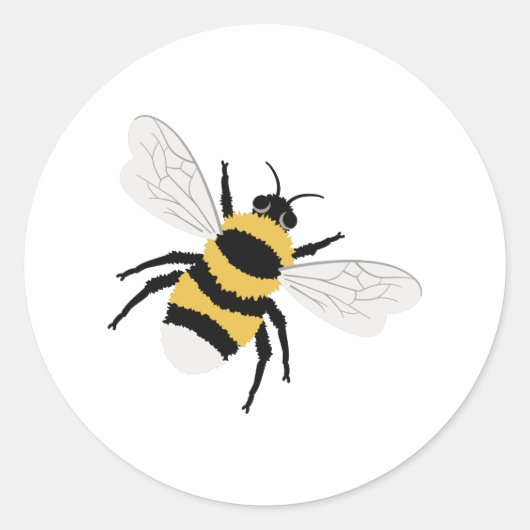 Bumble Bee Ronde Sticker (Voorkant)