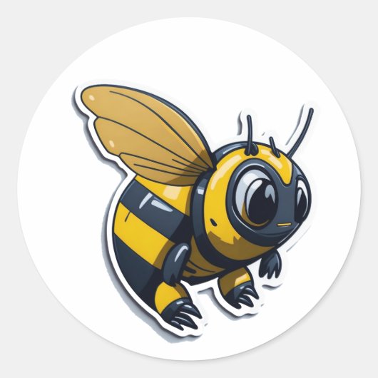 Bumble Bee Ronde Sticker (Voorkant)