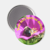 Bumble Bee Rose Flower Personalized Nature Magneet (Voorkant / Achterkant)