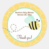 Bumble Bee Round Favor Sticker (Voorkant)