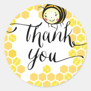 Bumble Bee Round Favor Sticker