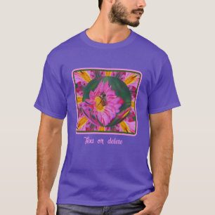 Bumble Bee roze Daisy Abstracte Natuur T-shirt