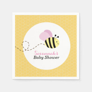 Bumble Bee Roze Vleugels Aangepaste Servetten