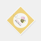 Bumble Bee Roze Vleugels Aangepaste Servetten (Hoek)