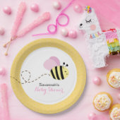 Bumble Bee Roze Wings - Bord aangepast papier (Feest)