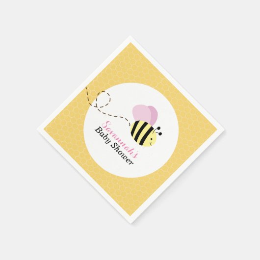 Bumble Bee Roze Wings Servetten (Hoek)