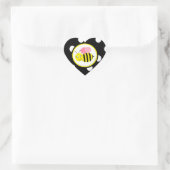 Bumble bee - roze / zwart hart sticker (Tas)