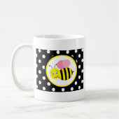 Bumble bee - roze / zwart koffiemok (Links)
