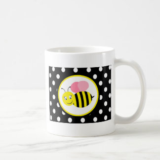 Bumble bee - roze / zwart koffiemok