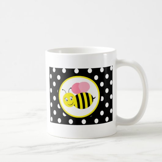 Bumble bee - roze / zwart koffiemok (Rechts)