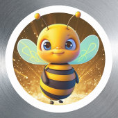 Bumble Bee Schattigee Honing Dierlijke Cartoon Gra Ronde Sticker
