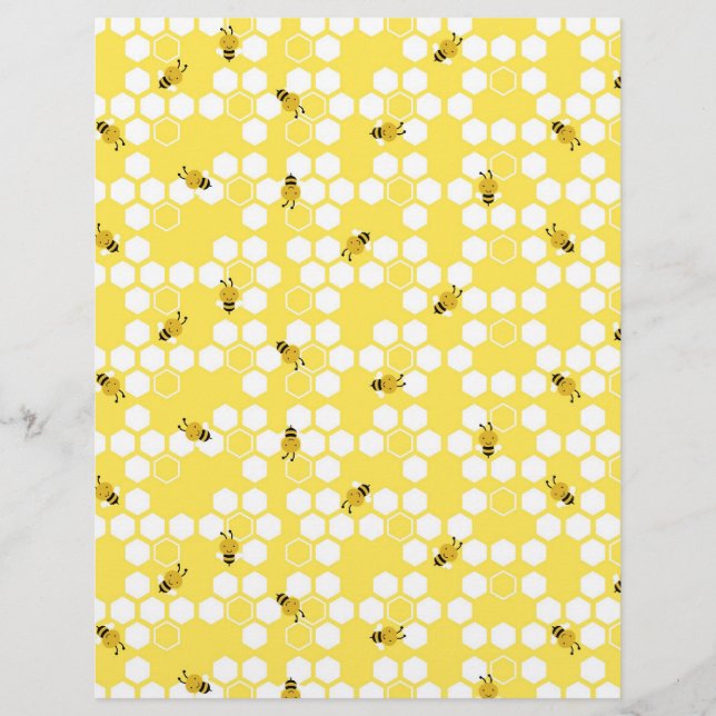 Bumble Bee Scrapbook Paper, dubbelzijdig (Voorkant)