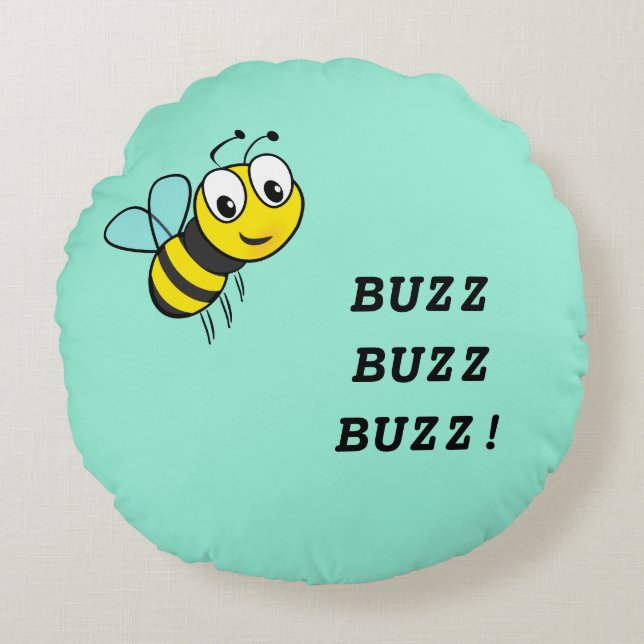 Bumble Bee Sierkussen Rond Kussen (Voorkant)