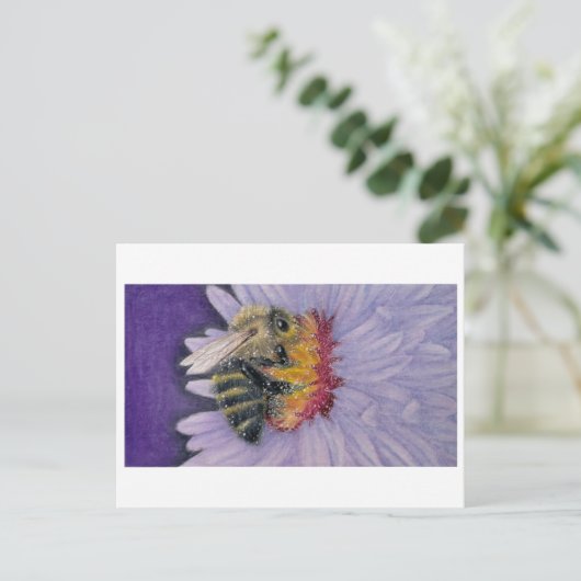 Bumble Bee Sketch Print Briefkaart (Staand voorkant)