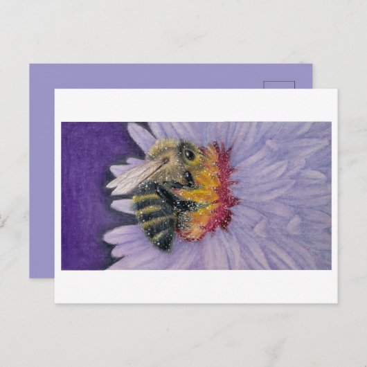 Bumble Bee Sketch Print Briefkaart (Voorkant / Achterkant)