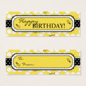 Bumble Bee Skinny Gift Label 2 Mini Visitekaartjes (Voorkant /achterkant)