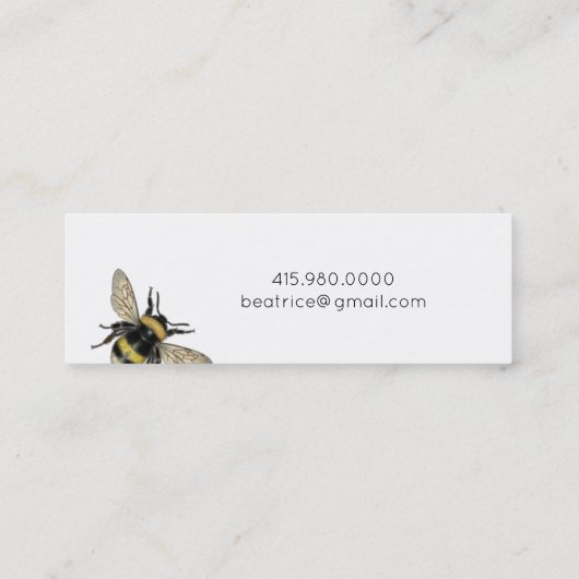 Bumble Bee Social Calling Card Mini Visitekaartje (Achterkant)
