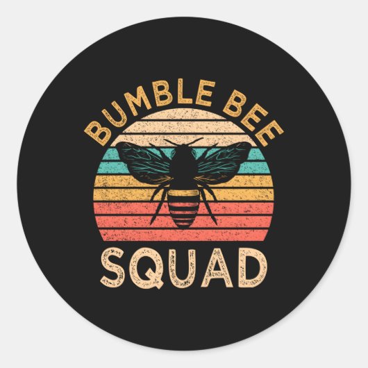Bumble Bee Squad Bumblebee Familie Team Ronde Sticker (Voorkant)