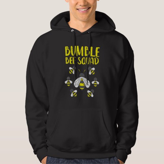 Bumble Bee Squad Funny Bumblebee Friends Team Mann Hoodie (Voorkant)