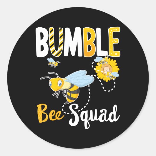 Bumble Bee Squad Team Familie Imker Dankbaar Ronde Sticker (Voorkant)