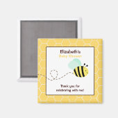 Bumble Bee Square Favor Magnet (Voorkant / Achterkant)