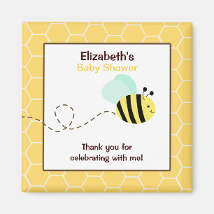 Bumble Bee Square Favor Magnet