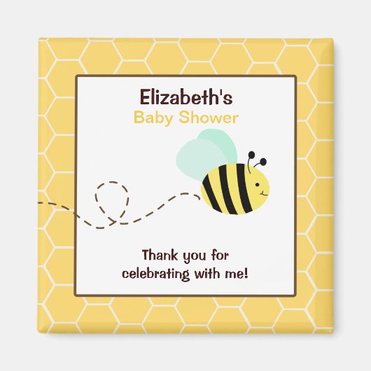 Bumble Bee Square Favor Magnet (Voorkant)