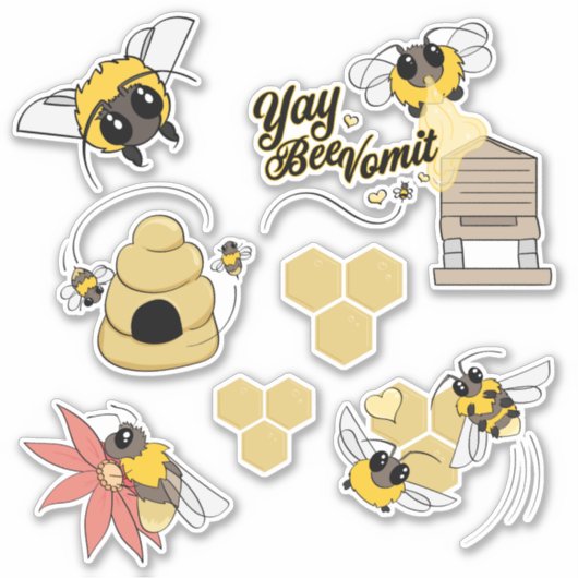 Bumble Bee Sticker Set (Voorkant)