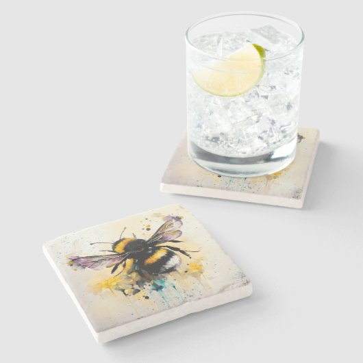 Bumble Bee Stone Onderzetter (Zijkant)