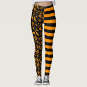 Bumble Bee Striped Halloween Spooky Witch Planchet Leggings (Voorkant)