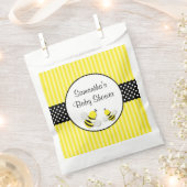 Bumble Bee Striped Polka Dots Baby shower Bedankzakje (Geknipt)