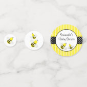 Bumble Bee Striped Polka Dots Baby shower Confetti (Achterkanten)