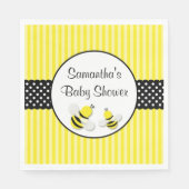 Bumble Bee Striped Polka Dots Baby shower Servetten (Voorkant)