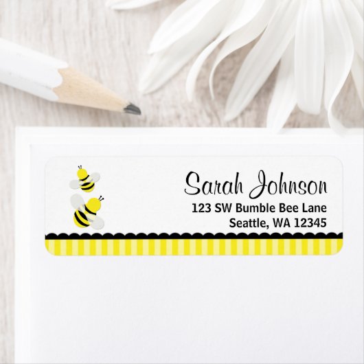 Bumble Bee Striped Retouradres Etiket (Insitu)