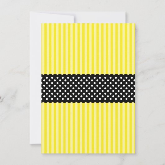 Bumble Bee Striped Stippen Baby Shower Invitations Kaart (Achterkant)