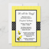 Bumble Bee Striped Stippen Baby Shower Invitations Kaart (Voorkant)