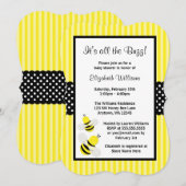 Bumble Bee Striped Stippen Baby Shower Invitations Kaart (Voorkant / Achterkant)