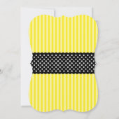 Bumble Bee Striped Stippen Baby Shower Invitations Kaart (Achterkant)