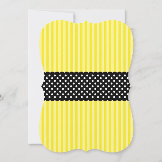 Bumble Bee Striped Stippen Baby Shower Invitations Kaart (Achterkant)