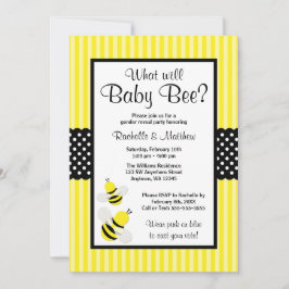 Bumble Bee Striped Stippen Geslacht onthullen Baby Kaart