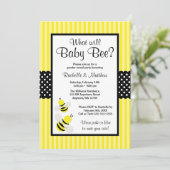 Bumble Bee Striped Stippen Geslacht onthullen Baby Kaart (Staand voorkant)