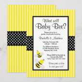 Bumble Bee Striped Stippen Geslacht onthullen Baby Kaart (Voorkant / Achterkant)