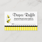 Bumble Bee Striped Stippen Luier Raffle Ticket Informatiekaartje (Voorkant)