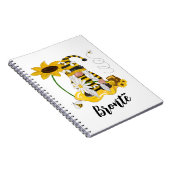 Bumble Bee Sunflower Gepersonaliseerd Notitieboek (Rechterzijde)