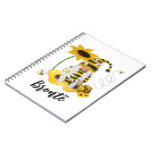 Bumble Bee Sunflower Gepersonaliseerd Notitieboek (Linkerzijde)
