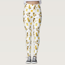 Bumble Bee Sunflower Yellow Gnome Leggings