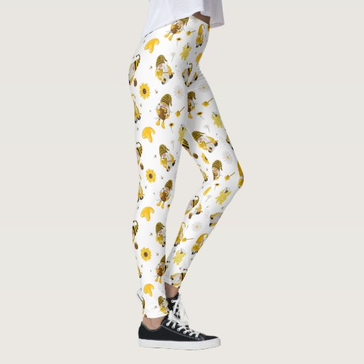 Bumble Bee Sunflower Yellow Gnome Leggings (Rechts)