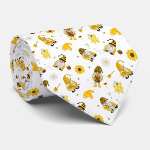 Bumble Bee Sunflower Yellow Gnome Stropdas