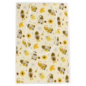 Bumble Bee Sunflower Yellow Gnome Tissue Paper Medium Cadeauzakje (Voorkant)