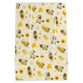Bumble Bee Sunflower Yellow Gnome Tissue Paper Medium Cadeauzakje (Achterkant)